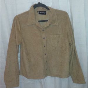 Brown button up top from Nordstrom.